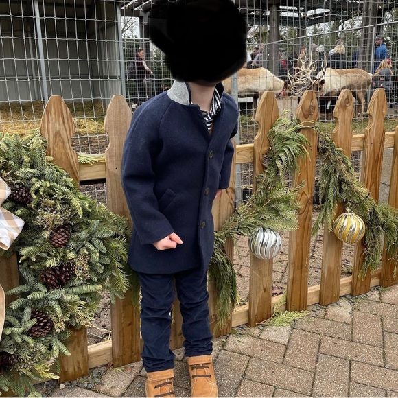 J. Crew crewcuts boys Ludlow navy overcoat size 3 - Picture 7 of 7